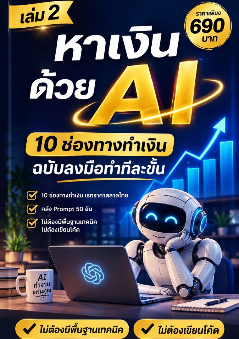 หาเงินด้วย AI เล่ม 2 สิบช่องทางทำเงิน